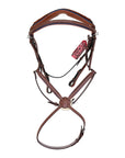 CWD Anatomic Raised Fancy Stitched Figure 8 Bridle in Brown/Blue