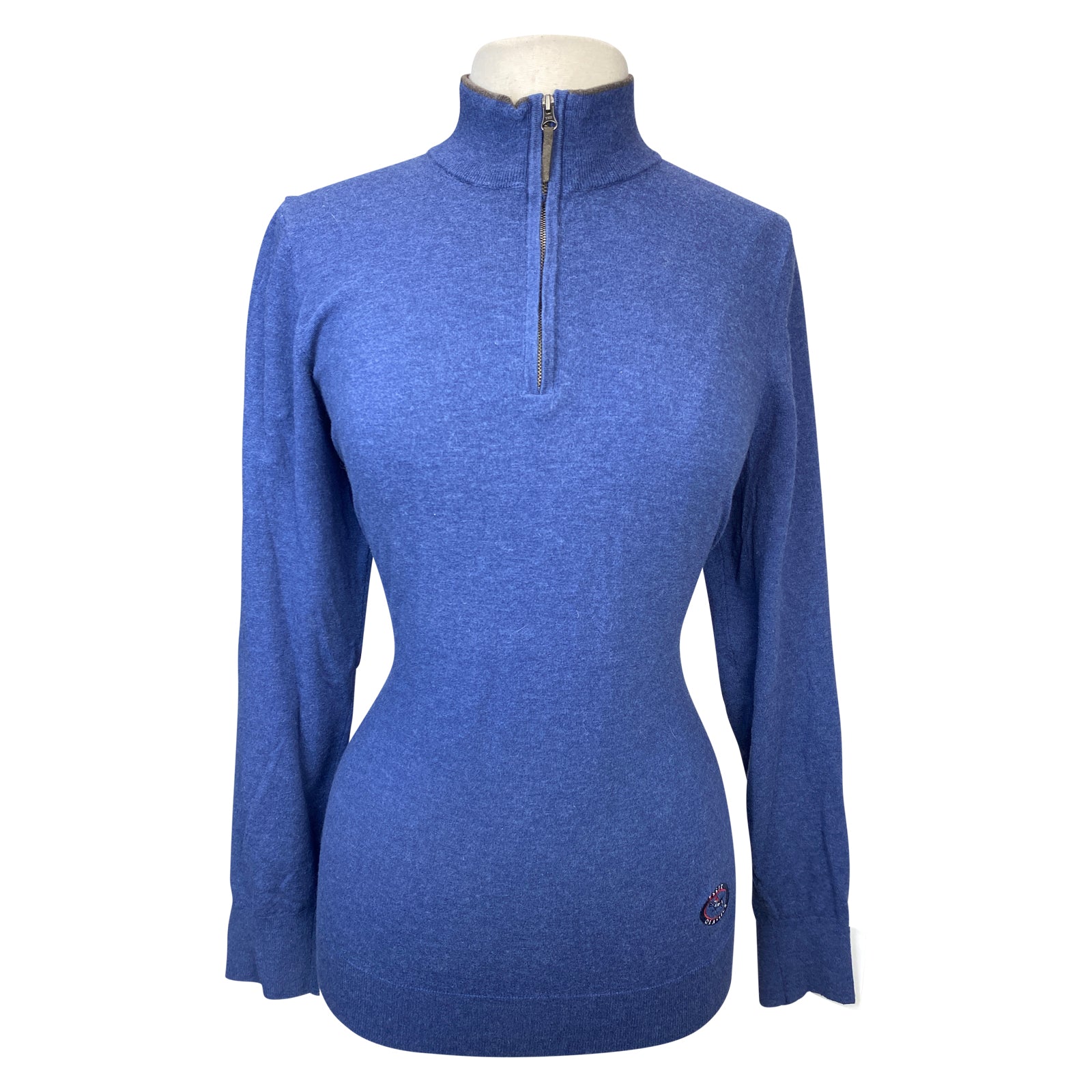 Essex Classics 'Trey' Quarter-Zip Sweater in Blue - Women's Large