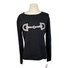 Horse-A-Porter Wool Knit Sweater in Black/Grey