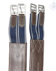 Padded Leather Girth with Fancy Stitch in Brown