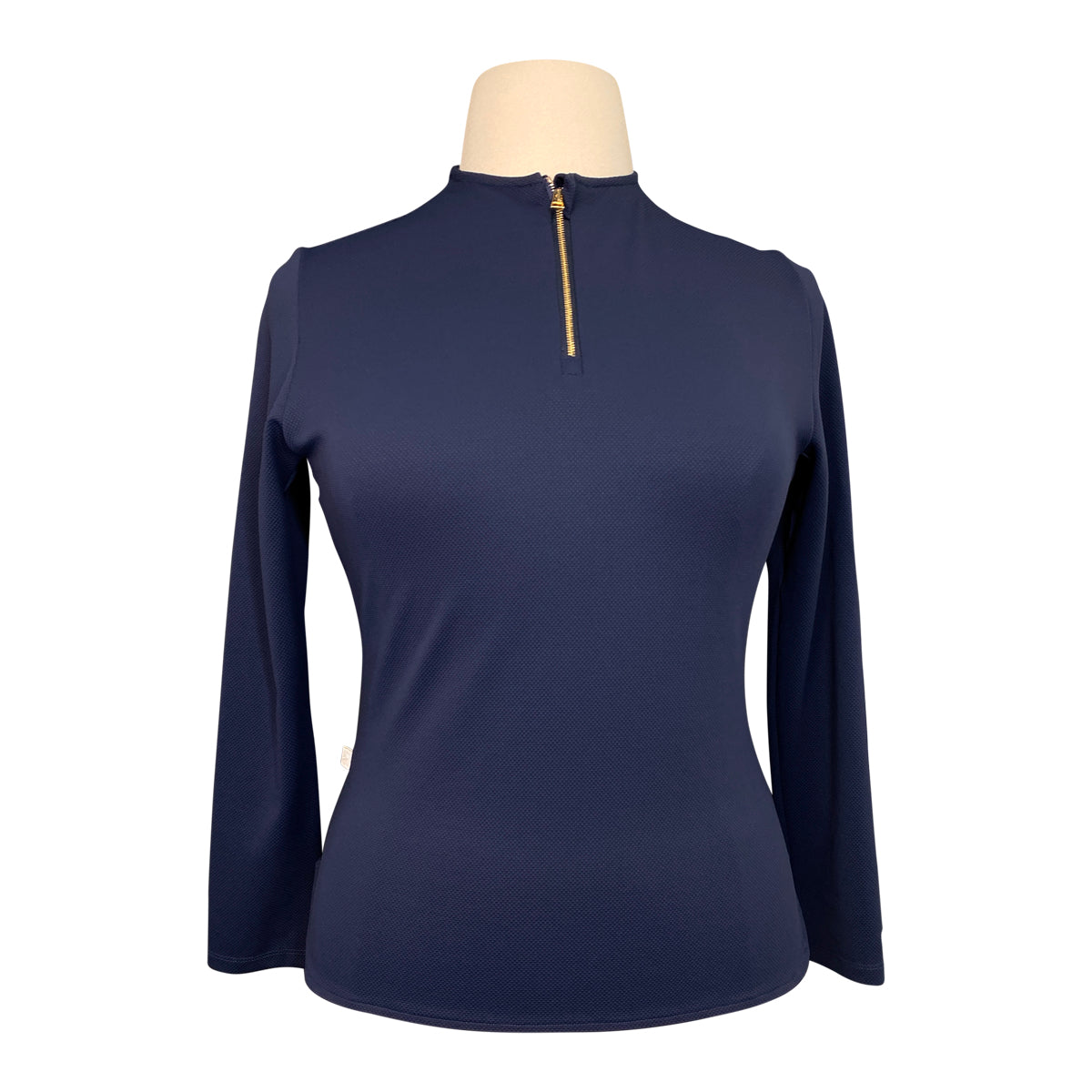 A Tiss B 'Luce' Long Sleeve Technical Polo in Navy