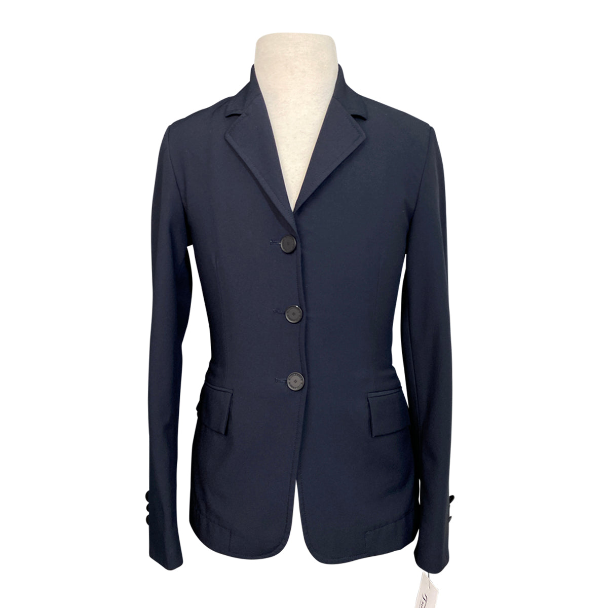 Front of RJ Classics 'Nora' Grey Label Show Coat in Navy 