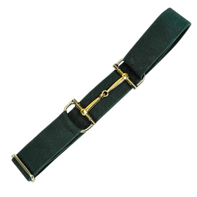 Free Ride Equestrian Elastic Bit Belt in Hunter Green