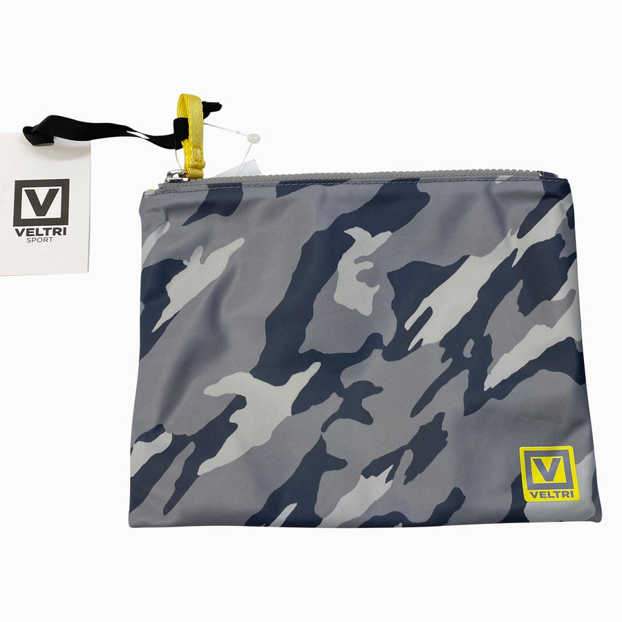 Veltri 'Darius' Zip Pouch in Grey Camo 