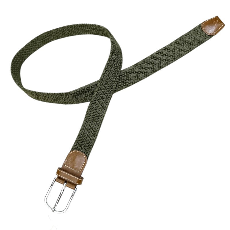Woven Stretch Belt in Olive - One Size