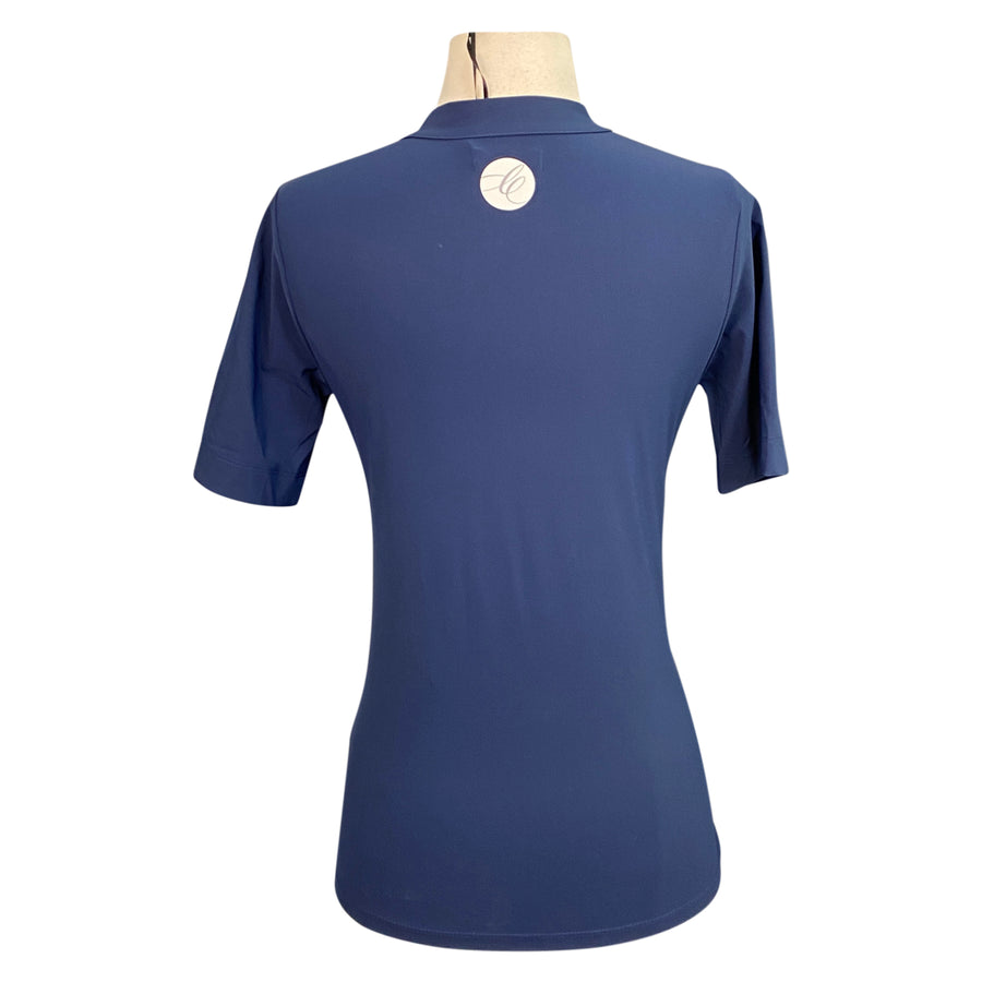 Back of CALLIDAE The Short Sleeve Tech Polo in Navy