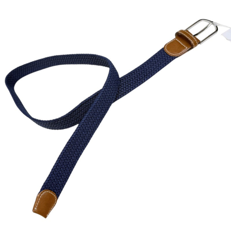 Woven Stretch Belt in Navy