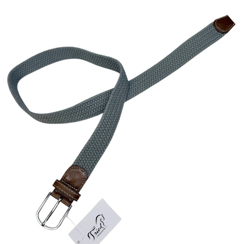 Woven Stretch Belt in Pale Grey