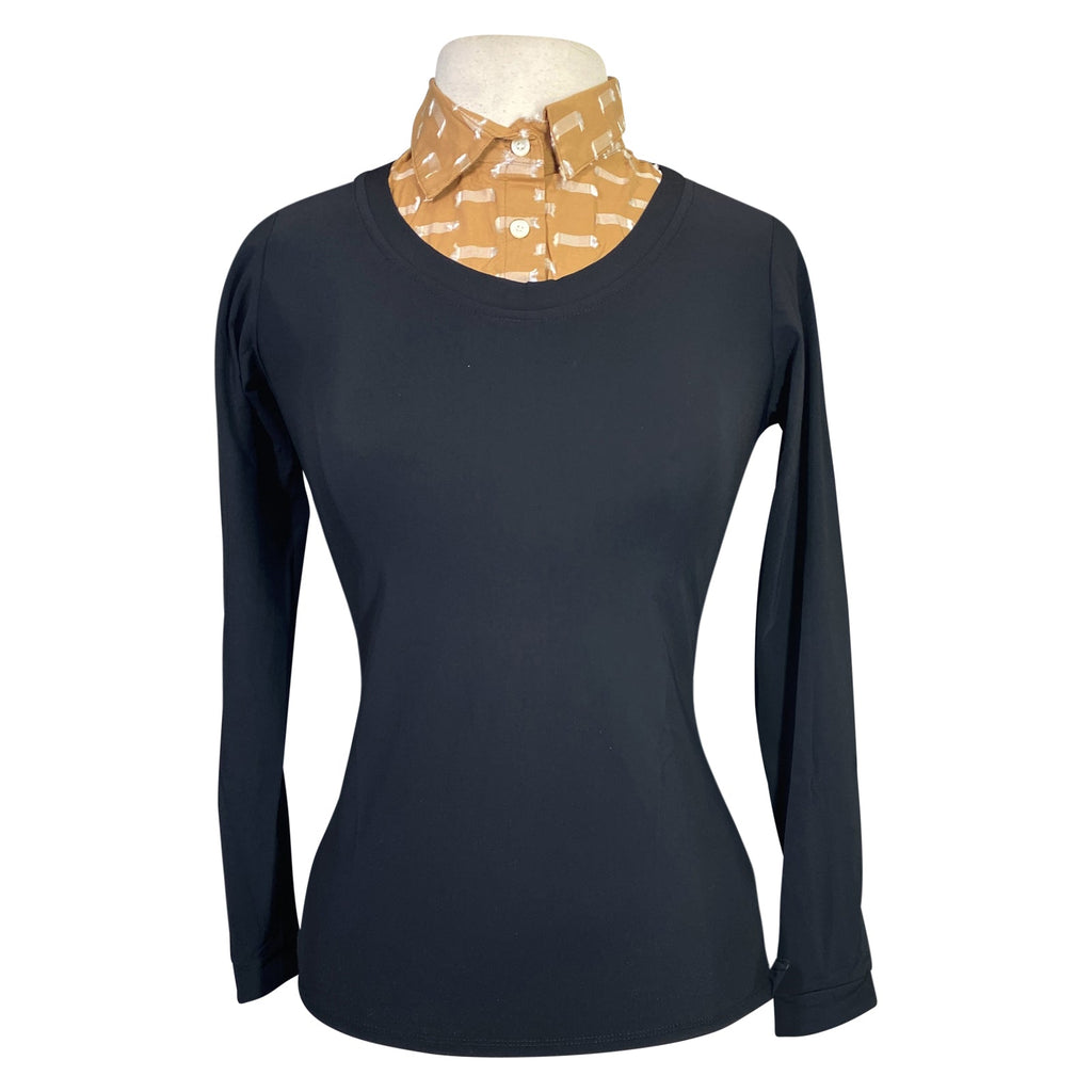 Callidae The Practice Shirt in Black w/ Cognac Dobby - Women's Small