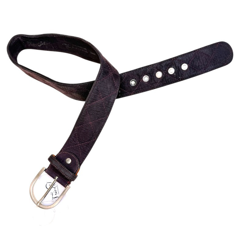 Tailored Sportsman Quilted Clarino 'C' Belt in Plum - Women's Large
