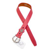 Tory Leather Classic Stitched Belt in Bubblegum - Women's XXS/XS