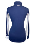 Back of TuffRider Ventilated Technical Long Sleeve Shirt in Navy/White - Women's XS