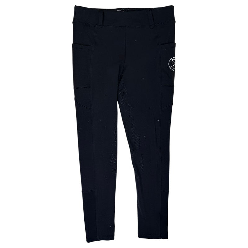 Free Ride Equestrian Softshell Full Grip Tights in Black
