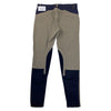 Back fo B Vertigo Colorblock Knee Patch Breeches in Tan/Navy