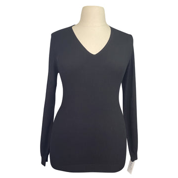 TKEQ 'Essential' V Neck Sweater in Black