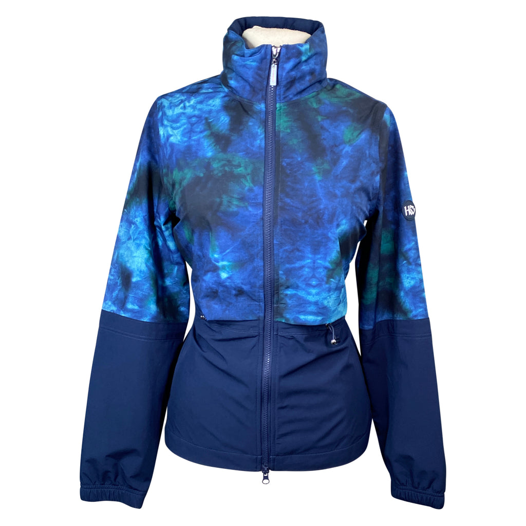 Front of Horseware 'Carrie' Riding Jacket in Green/Navy Tie Dye - Women's XXS