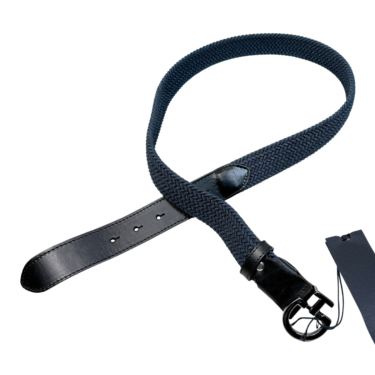 Cavalleria Toscana Braided Elastic Belt in Navy