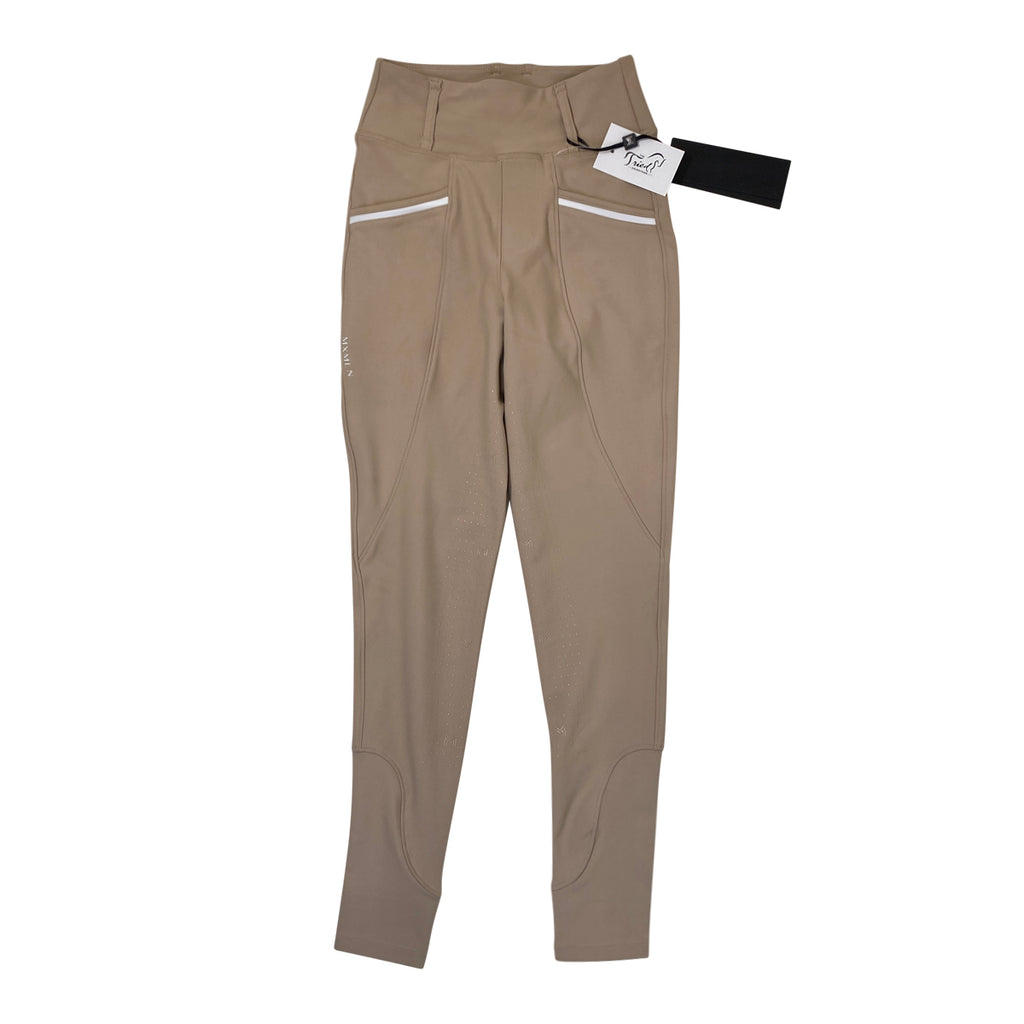 Maximilian Equestrian 'Pro' Knee Grip Tights in Beige