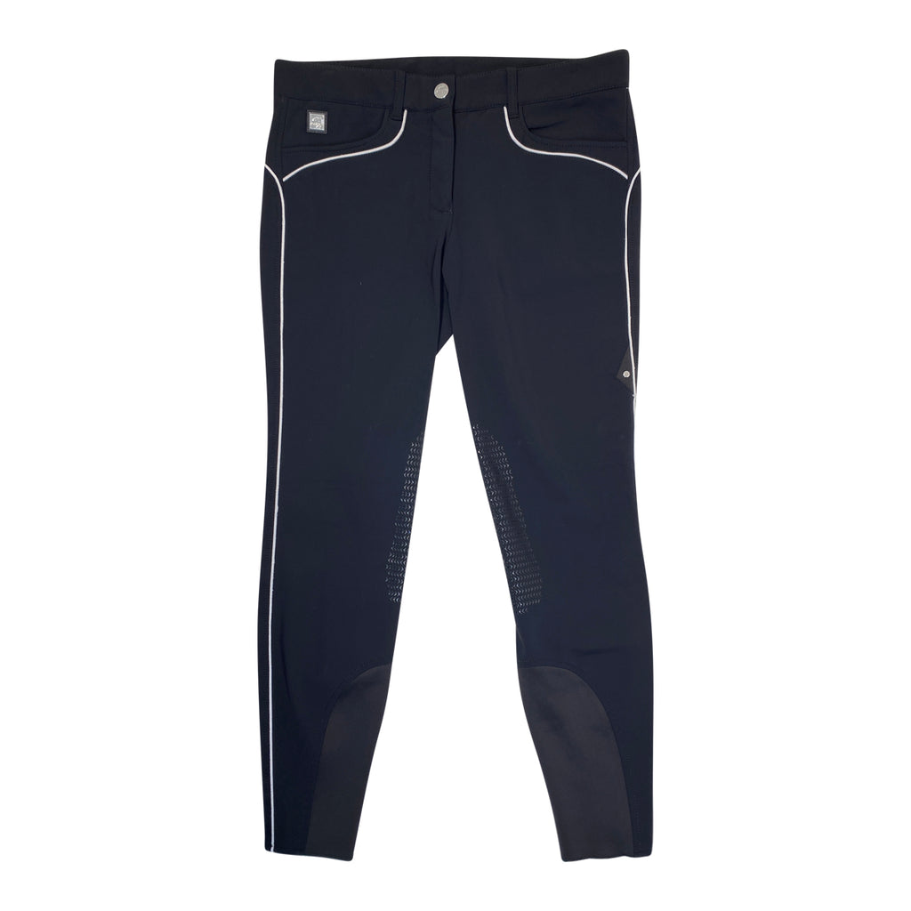 Equiline 'Eidacek' Knee Grip Breeches in Black/White Trim