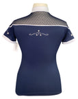 Fair Play 'Letizia' Short Sleeve Competition Shirt in Navy/White