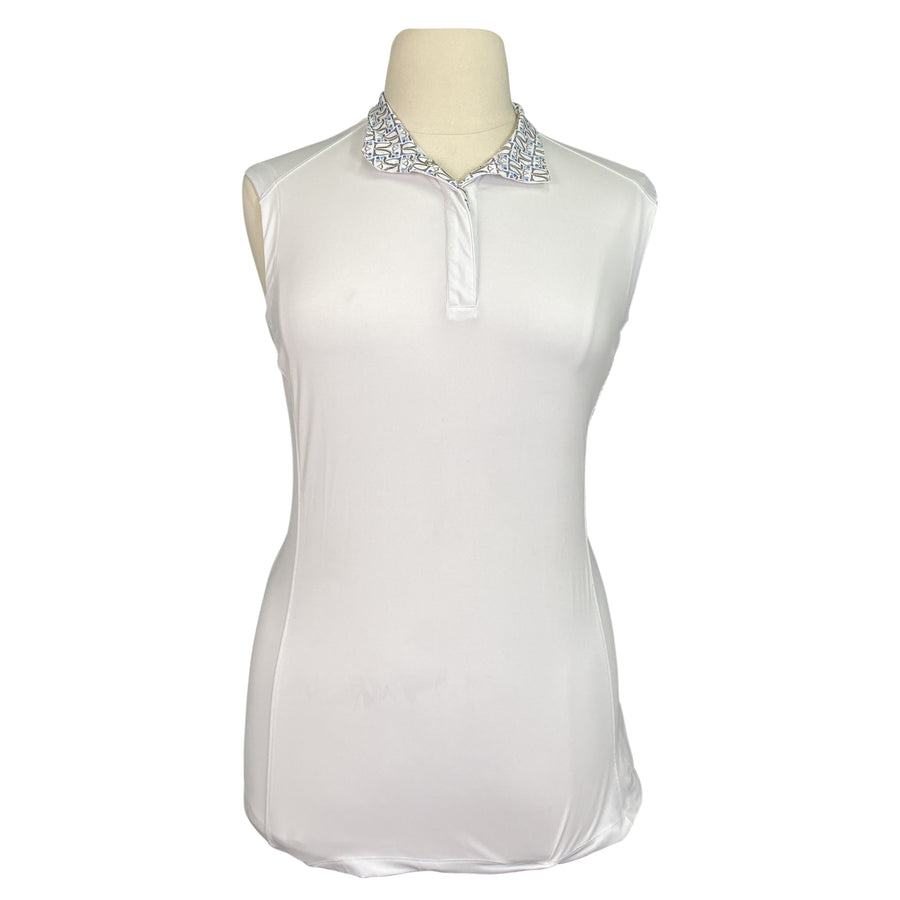 Kerrits 'Affinity®' Sleeveless Show Shirt in White/Iron Bouquet
