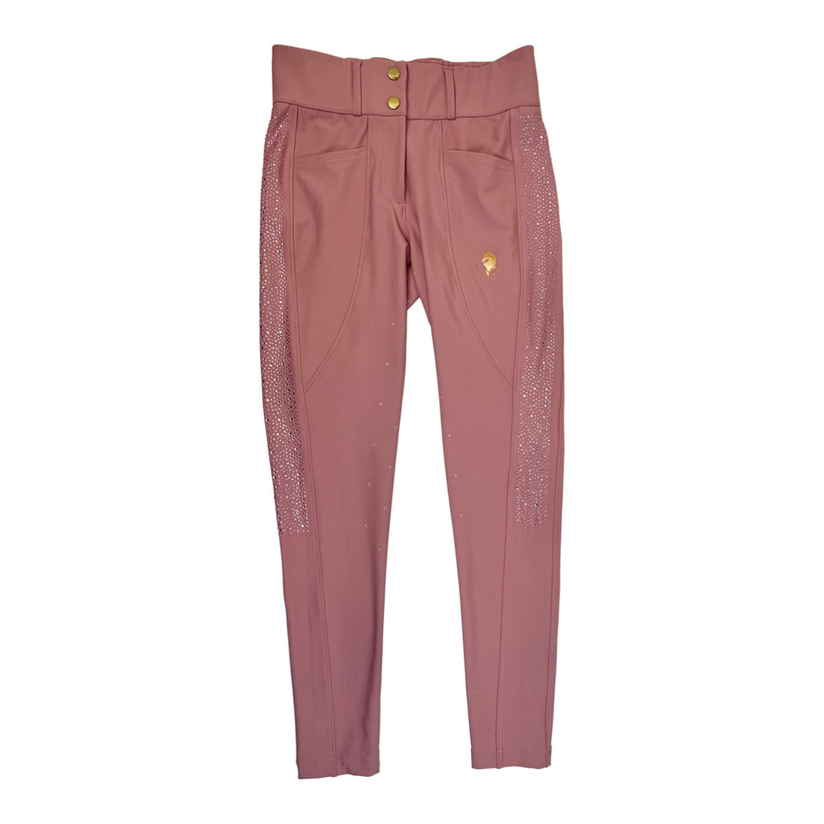 Sync Equestrian Dragon Rhinestone Breeches in Pink