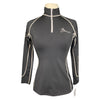 LeMieux 1/4 Zip Long Sleeve Base Layer in Black/Grey