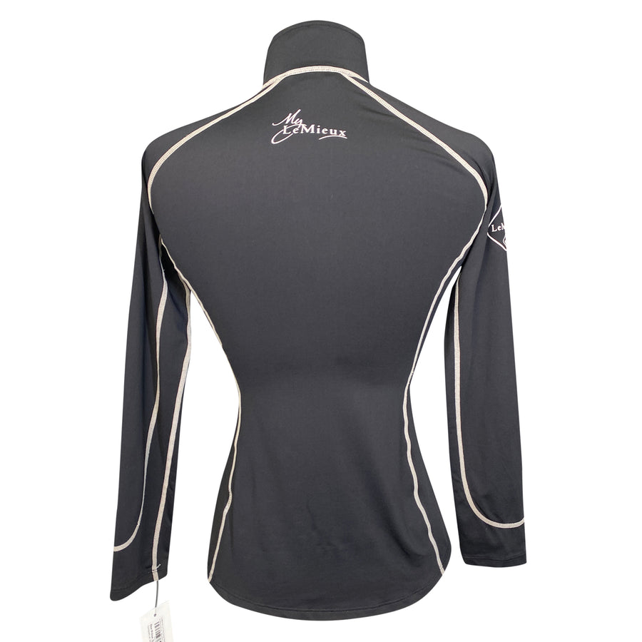 LeMieux 1/4 Zip Long Sleeve Base Layer in Black/Grey