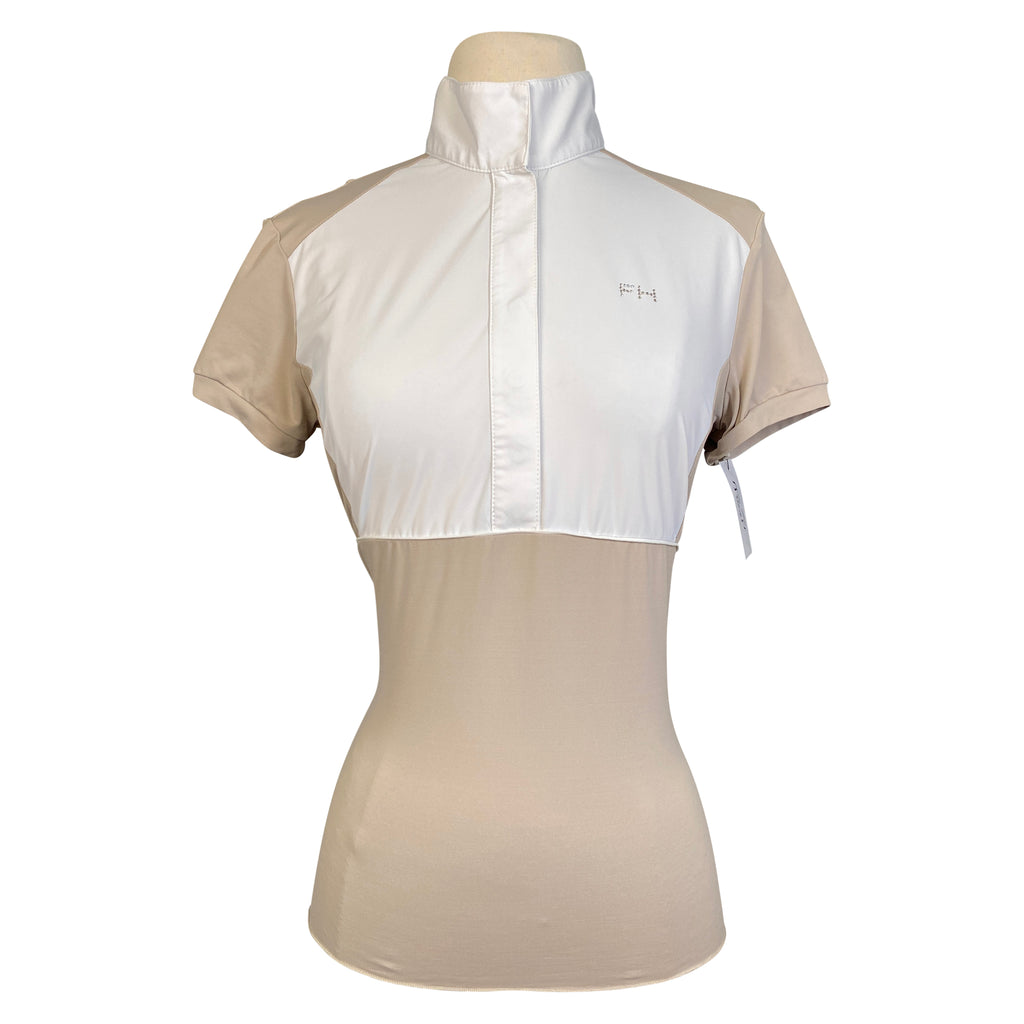 For Horses 'Emie' Show Shirt in Taupe/White