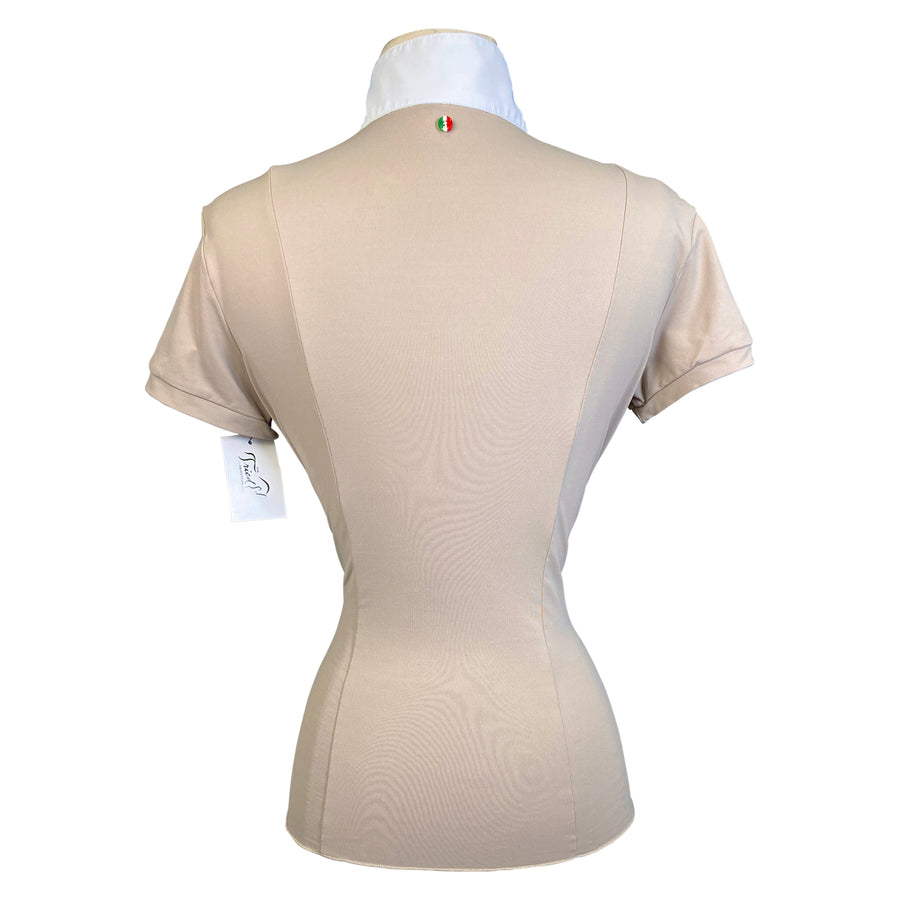 For Horses 'Emie' Show Shirt in Taupe/White