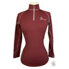 LeMieux 1/4 Zip Long Sleeve Base Layer in Burgundy/Grey
