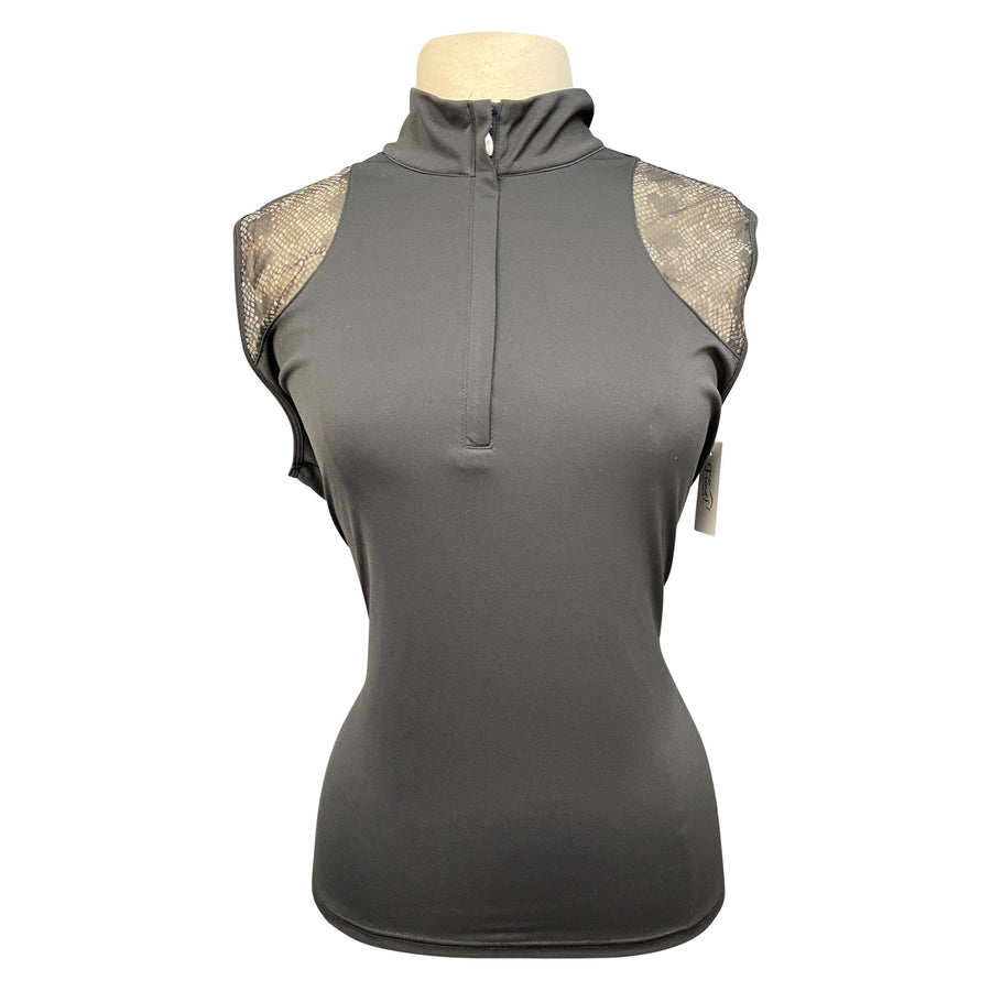 Arista Sleeveless Sunshirt in Black/Snakeskin