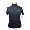 Vala 'Elsa' Mesh Short Sleeve Zip in Black