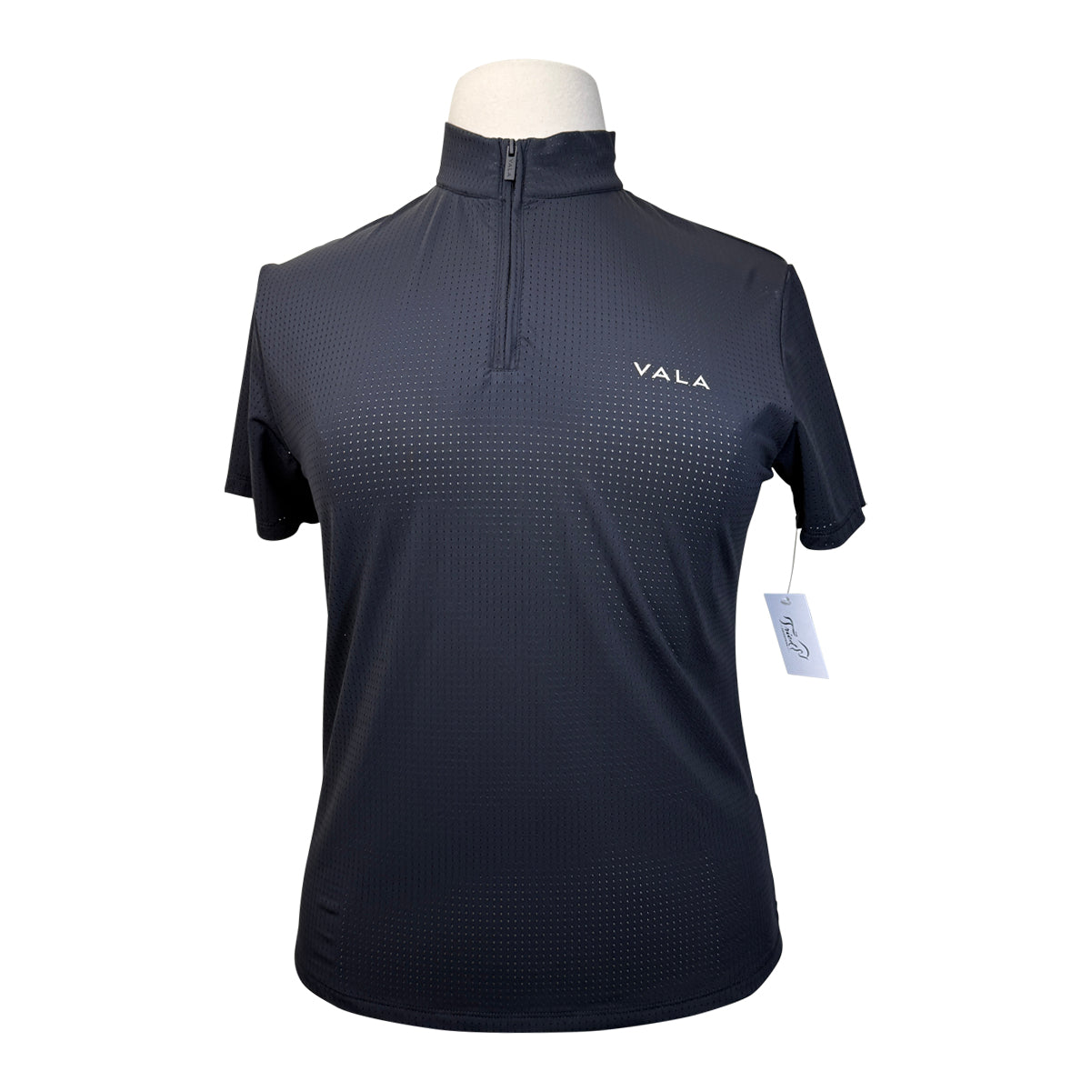 Vala 'Elsa' Mesh Short Sleeve Zip in Black