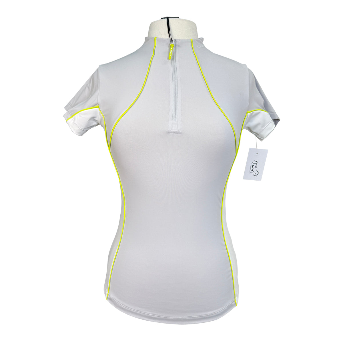 Maximilian Equestrian Contrast Short Sleeve Base Layer in Glacier/Lime