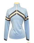 Kastel Long Sleeve Sunshirt in Light Blue with Gray and White Stripes
