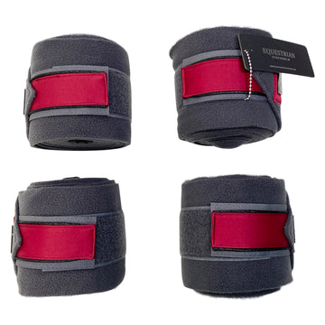 Equestrian Stockholm Fleece Polo Wraps in Grey/Wild Rose