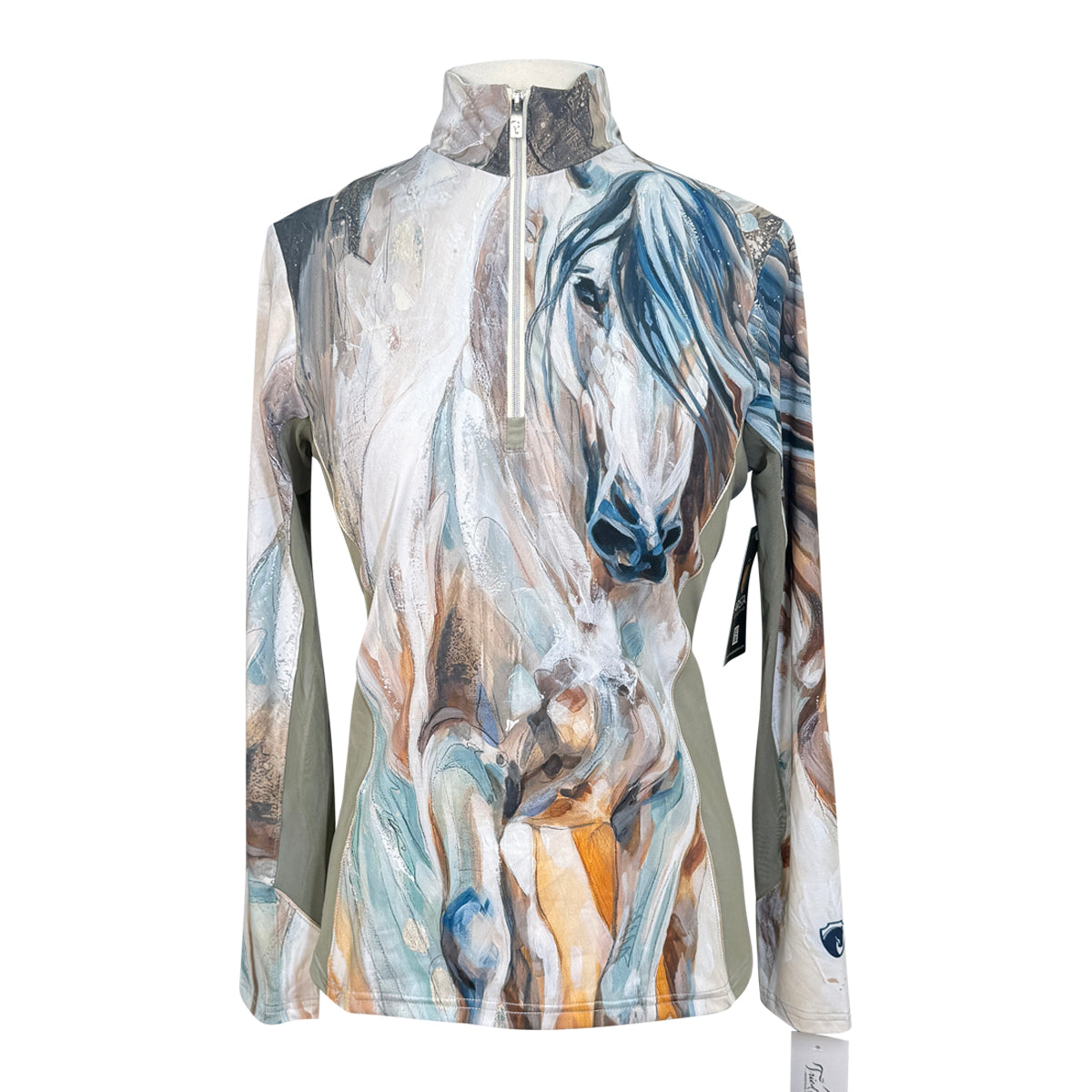 Arista x Elise Genest 1/4 Zip in Sage Horse Paint 