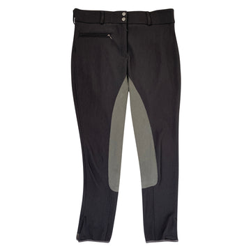 TuffRider Pull-on Low Rise Ribb Breeches in Charcoal