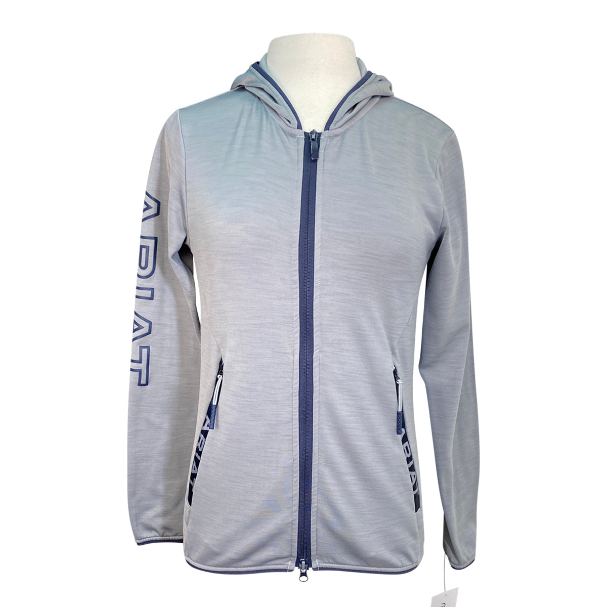 Ariat 'Byron' Full Zip Hoodie in Grey/Navy