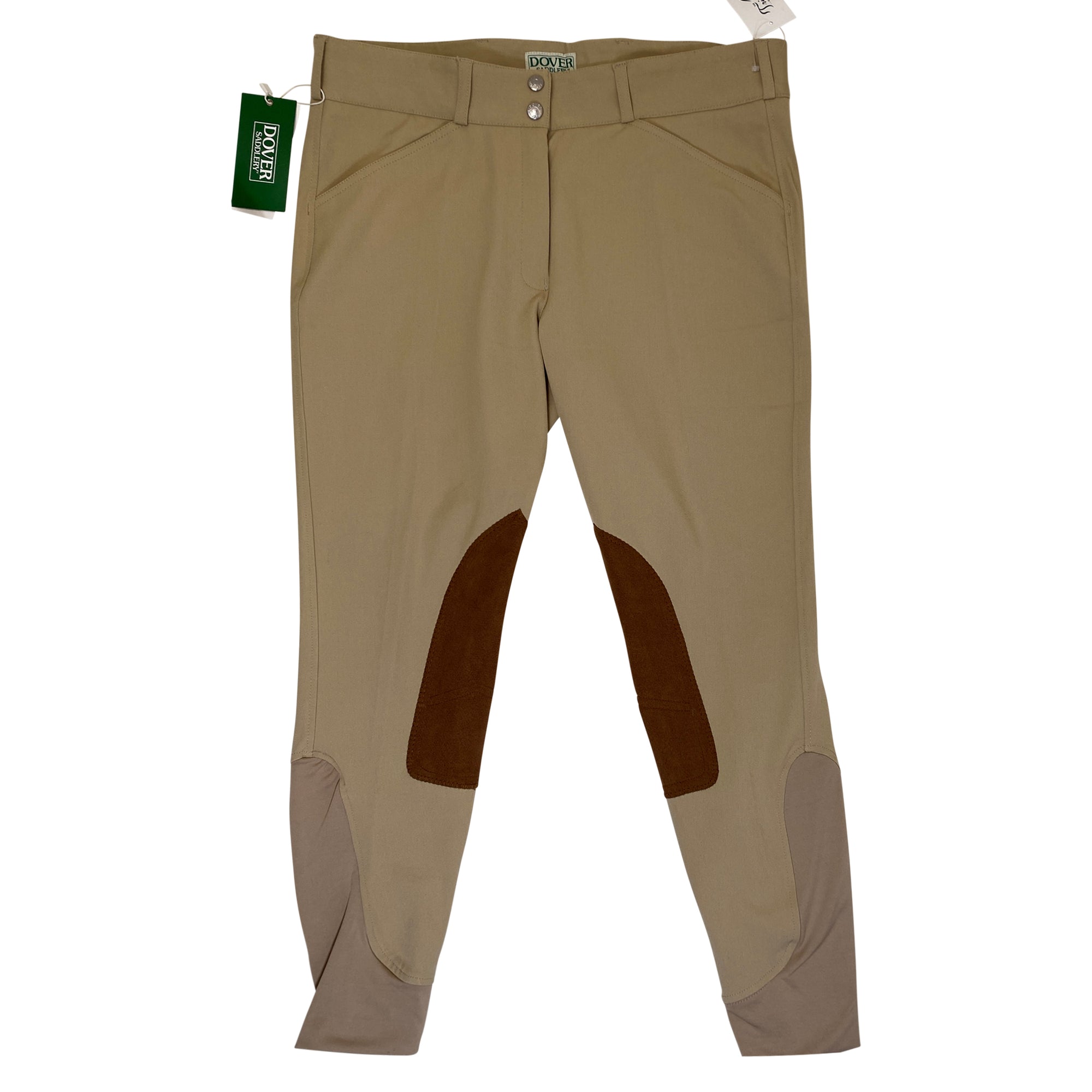 Front of Dover Saddlery 'Wellesley Competition' Knee-Patch Breech in Tan