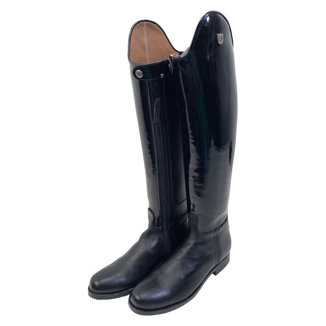 Front - LM Custom Dressage Boots in Black Patent - Women's 5 Slim