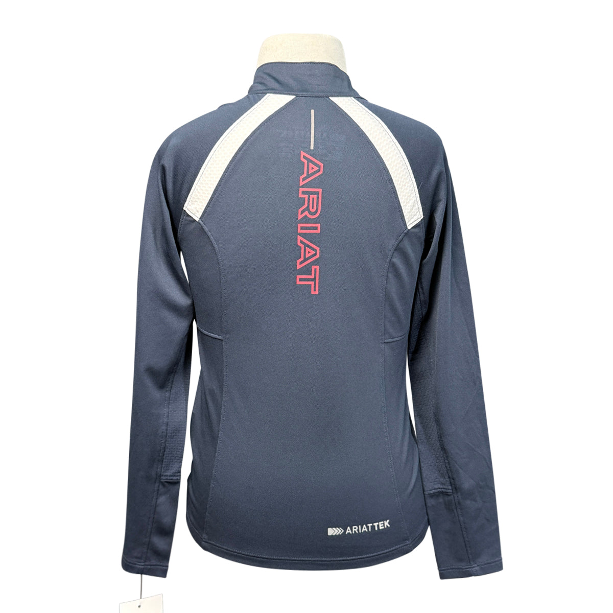 Ariat TEK 1/4 Zip Long Sleeve Shirt in Navy/White