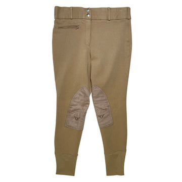 TuffRider Cotton Knee Patch Breeches in Tan