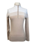 Asmar Equestrian 1/4 Zip Sweater in Tan/White