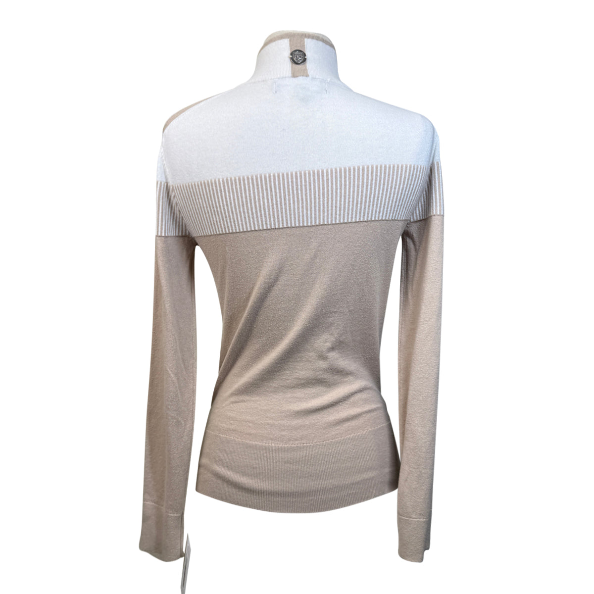 Asmar Equestrian 1/4 Zip Sweater in Tan/White