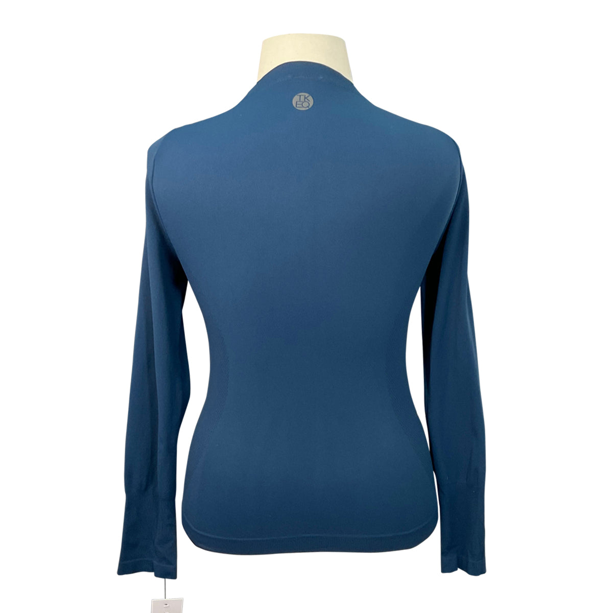 TKEQ Long Sleeve Waist-Length Compression Top in Navy
