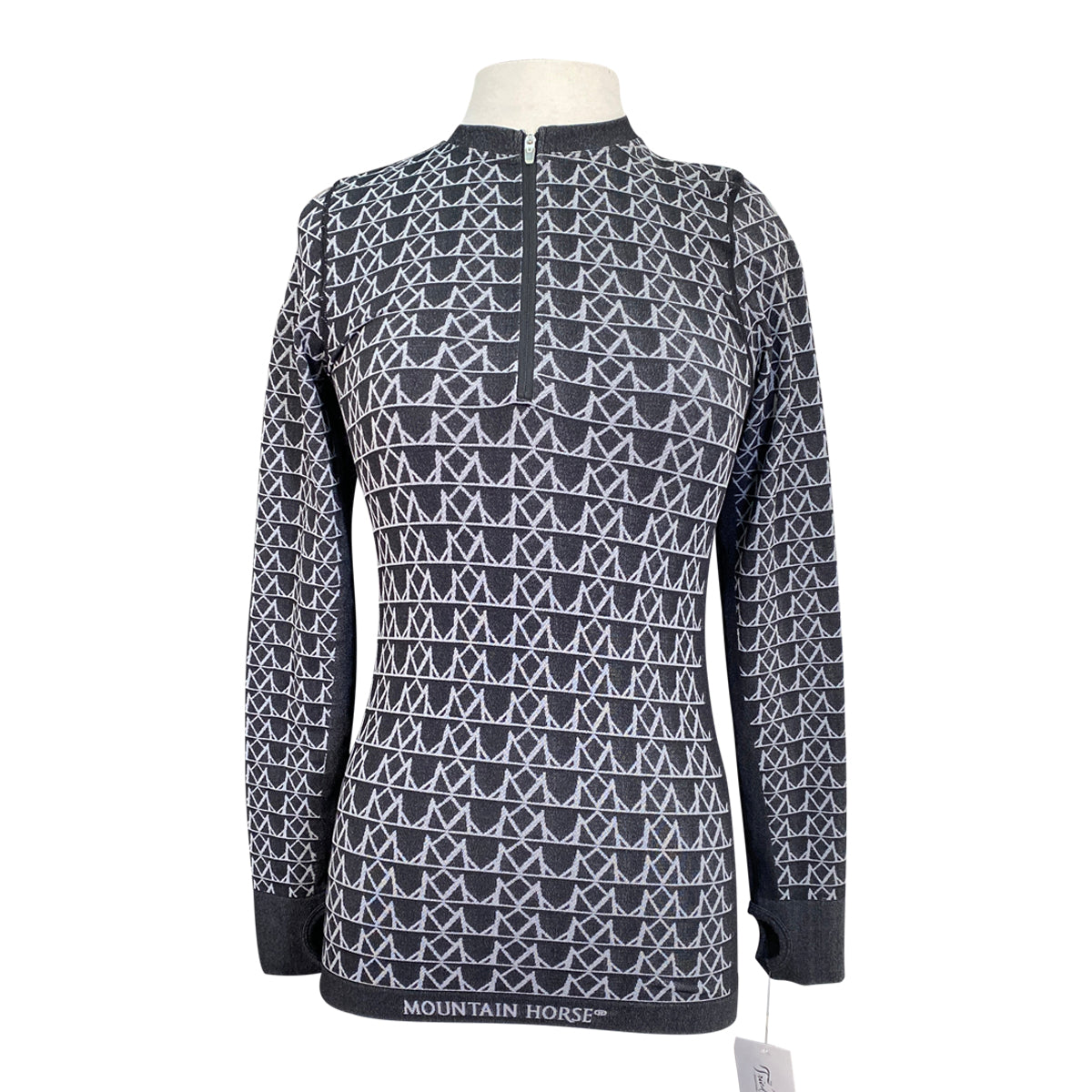 Front of Mountain Horse 'Magic' Tech Top  in Black/Grey - Women's XXS/XS