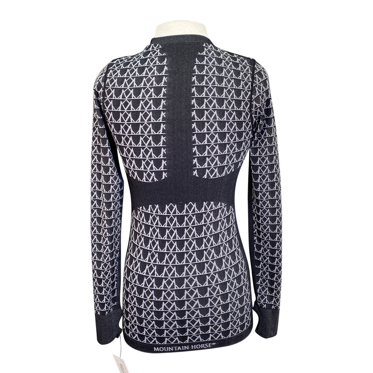 Back of Mountain Horse 'Magic' Tech Top  in Black/Grey - Women's XXS/XS