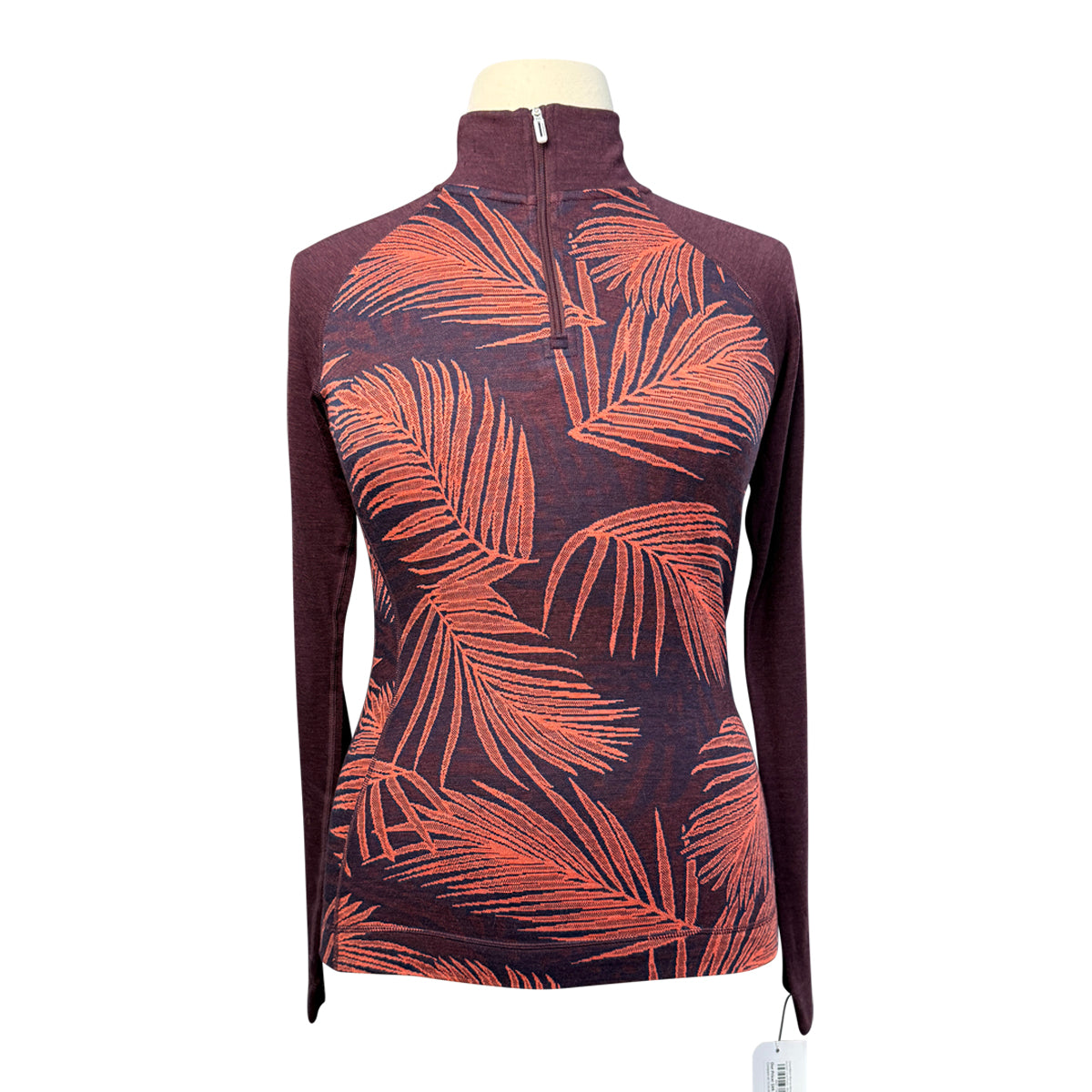 SmartWool Merino Base Layer 1/4 Zip in Sunset Coral Palm